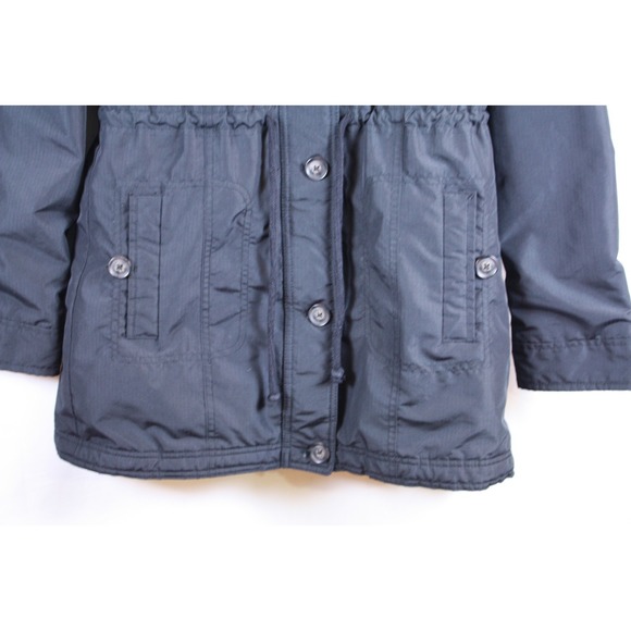 Hollister Women's Jacket Size Medium Quilted Long Adjustable Hooded Rain Winter - Picture 7 of 14